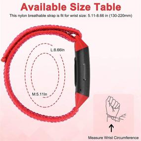 img 1 attached to 🔴 Unnite Nylon Watch Bands - Soft, Adjustable & Breathable Straps for Fitbit Charge 4/3 - China Red Sport Band Replacement for Women and Men