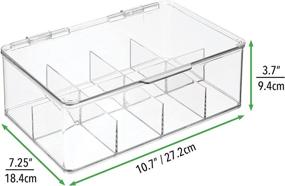 img 1 attached to 📦 mDesign Clear Plastic First Aid Kit Storage Box with Lid - Bathroom, Kitchen, Cabinet, Closet Organizer - Organizes Medicine, Ointments, Bandages - 8 Sections, 2 Pack