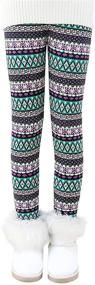 img 4 attached to 🌸 Stay Cozy in BOOPH Winter Fleece Leggings: Bohemian Style for Girls' Clothing