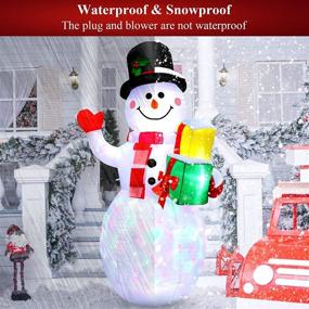 img 2 attached to 🎅 5FT Inflatable Snowman with Rotating Light - Christmas Blow Up Yard Decorations