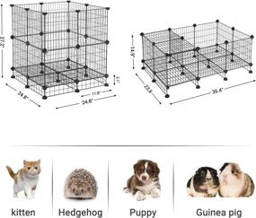 img 2 attached to 🐾 SONGMICS Pet Playpen ULPI03H: Customizable Animal Fence with Storage and Door for Small Animals - Ideal for Bunnies, Rabbits, Guinea Pigs, and Puppies - Indoor Use