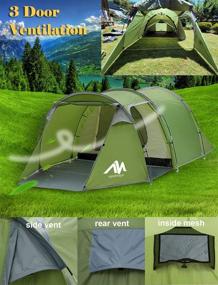 img 1 attached to 🏕️ AYAMAYA Pop Up Tent: 3-4 Person Automatic Setup, Double Layer Waterproof Design, 2 Doors - Perfect Christmas Outdoor Gift!