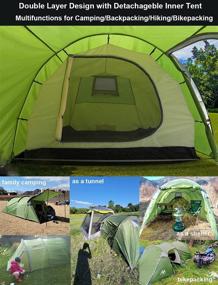 img 3 attached to 🏕️ AYAMAYA Pop Up Tent: 3-4 Person Automatic Setup, Double Layer Waterproof Design, 2 Doors - Perfect Christmas Outdoor Gift!