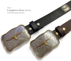 img 1 attached to 🤠 Stylish Longhorn Western Leather Belts for Men with Matching Conchos - Perfect Men's Accessories!