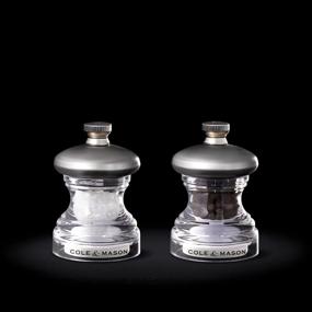 img 4 attached to Compact and Stylish COLE & MASON Button Mini Salt 🧂 and Pepper Grinder Set: Premium Stainless Steel Mills for Flavorful Seasoning