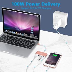 img 1 attached to USB C Hub 4 Ports with USB 3.0, USB C to USB Adapter - Small Hub for Laptop, Compatible with MacBook Pro, New Mac Air, Surface Pro 7, Chromebook, iPad Pro, iMac, Laptops