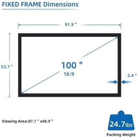 img 3 attached to 📽️ SCREENPRO 100-inch Fixed Frame Projection Screen for Ultimate Home Theater Experience