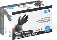 🧤 superior protection: edi black vinyl gloves for all-purpose use logo