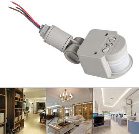 img 1 attached to 🔦 FTVOGUE Outdoor Infrared PIR Motion Sensor Wall Light Switch Detector, Gray, 90~250V, 180 Degree