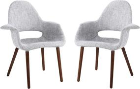 img 4 attached to 🪑 Set of 2 Phoenix Home Chinook Arm Chairs in Winter Grey with Patterned Twill Fabric Upholstery