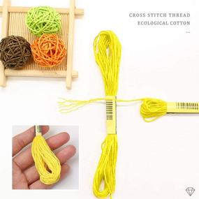 img 1 attached to 🧵 Fantye 24 Skeins Embroidery Thread: Premium Cotton for Cross Stitch, Friendship Bracelets, and Crafts - Includes 12 Floss Bobbins