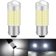 2-pack katur 1156 p21w 7506 ba15s led bulb | high power 3014 chips | super bright 3000 lumens | 6500k xenon white | replacement for back up reverse brake tail turn signal lights logo