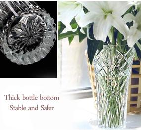 img 1 attached to JASVIC Vase 12”: Stunning Crystal Glass Flower Vase for Elegant Living Room and Dining Table Décor