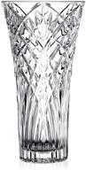 jasvic vase 12”: stunning crystal glass flower vase for elegant living room and dining table décor logo