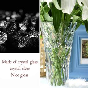 img 2 attached to JASVIC Vase 12”: Stunning Crystal Glass Flower Vase for Elegant Living Room and Dining Table Décor