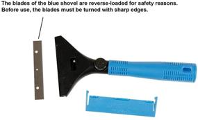 img 2 attached to 🔪 4-Inch Heavy Duty Stainless Steel Blade Floor Scraper Tool with 9-Inch Blue Plastic Handle for Wall Cleaning - Includes 10 Replacement Blades and Mini Scraper, Gray