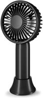 🌬️ aluan super mini handheld fan - small personal portable fan with detachable base - usb rechargeable battery operated hand held fan with 3 speeds - ideal for women, men, kids - indoor, outdoor, makeup, travel (black) logo