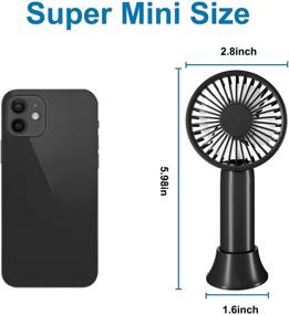 img 2 attached to 🌬️ Aluan Super Mini Handheld Fan - Small Personal Portable Fan with Detachable Base - USB Rechargeable Battery Operated Hand Held Fan with 3 Speeds - Ideal for Women, Men, Kids - Indoor, Outdoor, Makeup, Travel (Black)