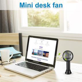 img 1 attached to 🌬️ Aluan Super Mini Handheld Fan - Small Personal Portable Fan with Detachable Base - USB Rechargeable Battery Operated Hand Held Fan with 3 Speeds - Ideal for Women, Men, Kids - Indoor, Outdoor, Makeup, Travel (Black)