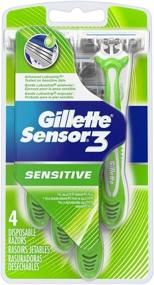 img 1 attached to 🪒 High-Quality Gillette Sensor 3 Disposable Razors for Men (Pack of 2) - 4 Each