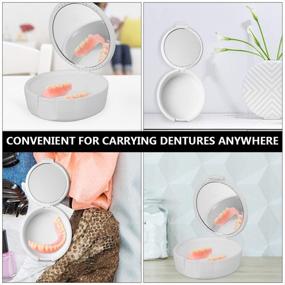 img 1 attached to 🦷 Healifty Denture Case: Convenient Denture Cup for Fake Teeth Storage and Retainer Box - Suitable for Men and Women (Black and White, Pack of 2)