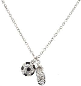 img 2 attached to 👟 Soccer Ball and Sneaker Sports Charm Necklace by LUX ACCESSORIES: Enhance Your Style Game