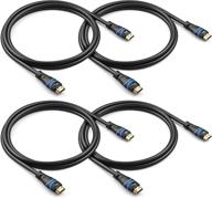 🔌 высокосовместимый 4k hdmi-кабель 6ft- 4 штуки от bluerigger - 4k 60 гц hdr, hdcp 2.2, высокоскоростной 18 гбит/с для ps5, ps4, xbox, apple tv, hdtv, blu-ray, пк и многое другое! логотип