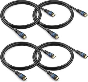 img 4 attached to 🔌 Высокосовместимый 4K HDMI-кабель 6FT- 4 штуки от BlueRigger - 4K 60 Гц HDR, HDCP 2.2, высокоскоростной 18 ГБит/с для PS5, PS4, Xbox, Apple TV, HDTV, Blu-ray, ПК и многое другое!