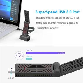 img 1 attached to WAVLINK USB WiFi Adapter 1900Mbps: Dual Band USB 3.0 WiFi Dongle with High Gain Antenna and Cradle for Windows Vista / 7 / 8 / 8.1 / 10, Mac OS 10.4-10.14