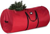 🎄 high-quality christmas tree storage bag - accommodates artificial trees up to 7.5 ft. tall, with strong handles &amp; easy dual zipper - festive xmas bag crafted from tear-resistant 600d oxford - backed by 5 year warranty (red) логотип