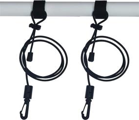 img 4 attached to 🎣 2-Pack Adjustable Black Rod Leash for Kayaks - Fishing Rod & Paddle Leash