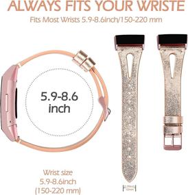 img 3 attached to 🌹 Нарядный кожаный ремешок Wearlizer Rose Gold: стильная запасная лента для Fitbit Charge 3/Charge 4, совместима с мужчинами и женщинами.