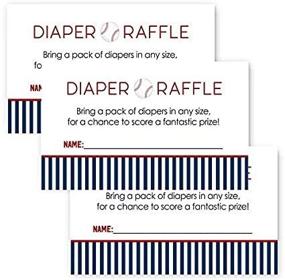 img 4 attached to 🎟️ Baseball Diaper Raffle Tickets Set of 25 - Sports Themed Gender Reveal Game Cards - Red, White and Blue Designs - Baby Shower Invitation Inserts - 2 x 3.5 Size Tickets - Paper Clever Party