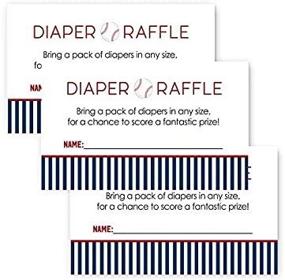 img 1 attached to 🎟️ Baseball Diaper Raffle Tickets Set of 25 - Sports Themed Gender Reveal Game Cards - Red, White and Blue Designs - Baby Shower Invitation Inserts - 2 x 3.5 Size Tickets - Paper Clever Party