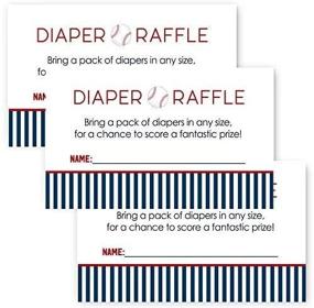 img 2 attached to 🎟️ Baseball Diaper Raffle Tickets Set of 25 - Sports Themed Gender Reveal Game Cards - Red, White and Blue Designs - Baby Shower Invitation Inserts - 2 x 3.5 Size Tickets - Paper Clever Party