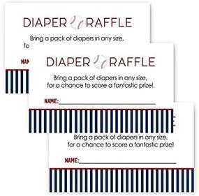 img 3 attached to 🎟️ Baseball Diaper Raffle Tickets Set of 25 - Sports Themed Gender Reveal Game Cards - Red, White and Blue Designs - Baby Shower Invitation Inserts - 2 x 3.5 Size Tickets - Paper Clever Party