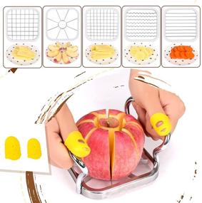 img 3 attached to 🍏 Versatile 5-in-1 Apple Slicer Potato Slicer Vegetable Chopper Apple Cutter for Kitchen with Easy Usage, Stainless Steel Corer, and French Fry Cutter, Ensuring Safety and Convenient Cleaning