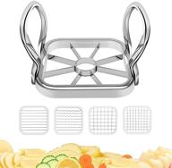 🍏 versatile 5-in-1 apple slicer potato slicer vegetable chopper apple cutter for kitchen with easy usage, stainless steel corer, and french fry cutter, ensuring safety and convenient cleaning logo