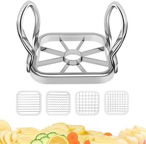 img 4 attached to 🍏 Versatile 5-in-1 Apple Slicer Potato Slicer Vegetable Chopper Apple Cutter for Kitchen with Easy Usage, Stainless Steel Corer, and French Fry Cutter, Ensuring Safety and Convenient Cleaning