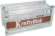 🔲 kraftyblok 113: clear glass craft block with round opening and cap - 4" x 8" rectangle logo