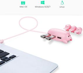 img 2 attached to Cute USB Hub, JoyReken Pink Mom Pig USB Hub with 3 Piglet Decoration Lids - Perfect Gifts for Pig Lovers and Adorable Pig Decorations for Pink Computer Accessories