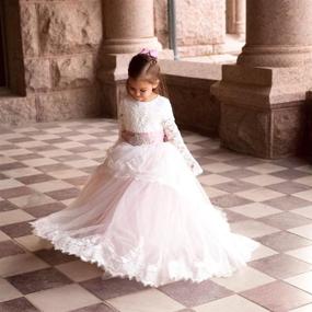 img 3 attached to 🌸 Sleeved Flower Communion Dresses for Girls on ABaowedding: Stunning Clothing Collection