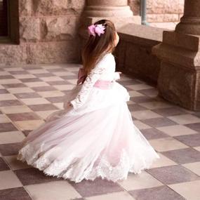 img 1 attached to 🌸 Sleeved Flower Communion Dresses for Girls on ABaowedding: Stunning Clothing Collection