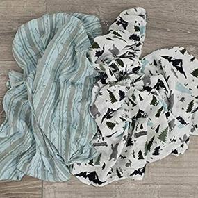 img 4 attached to 🌿 Graced Soft Luxuries Extra Soft Bamboo Muslin Swaddle Baby Blankets - 70% Bamboo 30% Cotton 2 Pack (Woodland Forest)