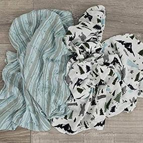 img 2 attached to 🌿 Graced Soft Luxuries Extra Soft Bamboo Muslin Swaddle Baby Blankets - 70% Bamboo 30% Cotton 2 Pack (Woodland Forest)
