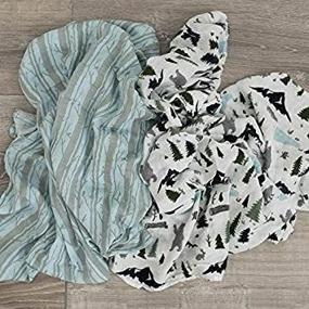 img 1 attached to 🌿 Graced Soft Luxuries Extra Soft Bamboo Muslin Swaddle Baby Blankets - 70% Bamboo 30% Cotton 2 Pack (Woodland Forest)