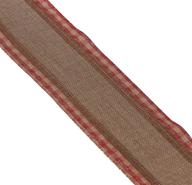 reliant ribbon linen gingham edge value wired edge ribbon: natural/red - 2-1/2 inch x 50 yards logo