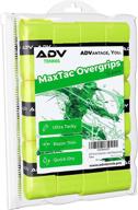 adv tennis tacky overgrip - 12 pack: razor thin moisture-wicking maxtac tape for extreme tacky grip - pro tested & designed логотип