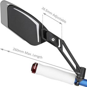 img 1 attached to 🚲 Enhance Your Cycling Safety with Venzo Bicycle Bike Handlebar Mount Mirrors - Silver or Blue Lens, Anti-Glare Glass, Left/Right or Pair Options!