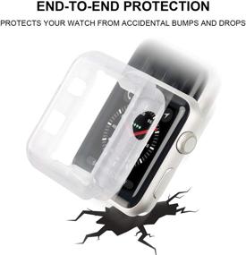 img 1 attached to Транеска 4 Пакет Чехол Apple Watch Series 3 38 мм TPU с Интегрированным HD Прозрачным Ультратонким Защитным Экраном, совместимый с Apple Watch Series 2 и 3 (прозрачный)